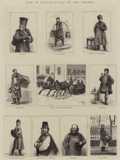 Livet i Rusland, Folketyper af Alfred Chantrey Corbould